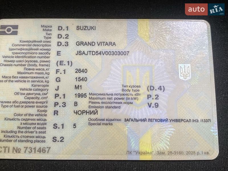 Фото Suzuki Grand Vitara з оголошення AUTO.RIA