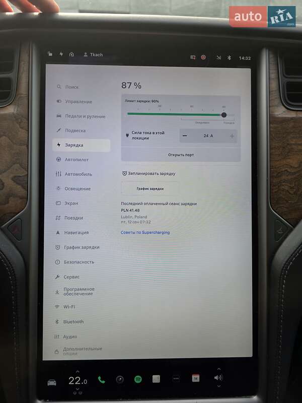 Фото Tesla Model S з оголошення AUTO.RIA
