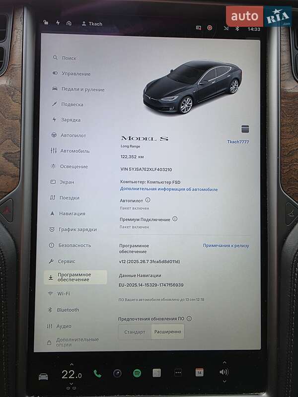Фото Tesla Model S з оголошення AUTO.RIA