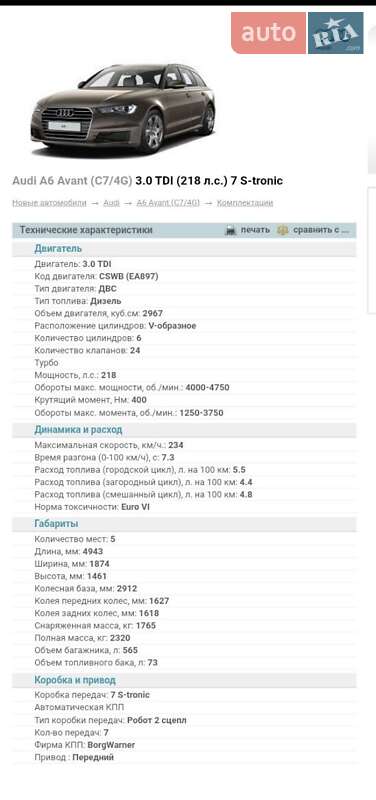 Фото Audi A6 з оголошення AUTO.RIA